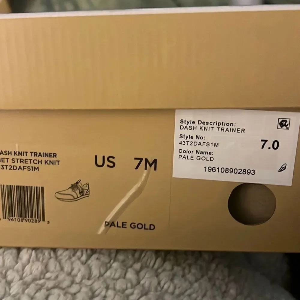 Michael Kors Dash Knit Trainer NIB Tennis Shoe Sneaker Gold White Size 7